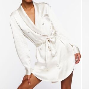 Forever 21 Satin Belted Blazer Mini Dress